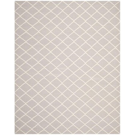 Safavieh Dhurries Hand Woven Flat Weave Rectangle Rug- Grey - Ivory- 2 Ft. 6 In. X 12 Ft. DHU565G-212